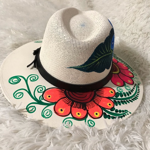Hand painted Mexican hat - Picture 5 of 11